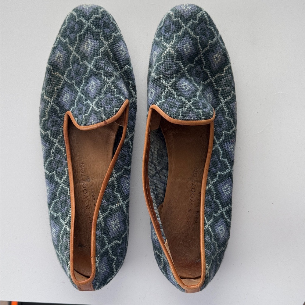 Stubbs & Wootton Woven flats, size 11